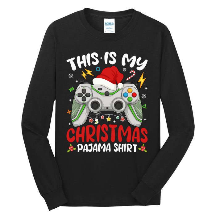 This Is My Christmas Pajama Video Game Gamer Boy Teens Tall Long Sleeve T-Shirt