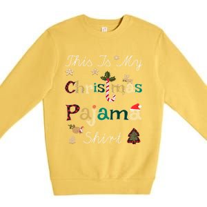 This Is My Christmas Pajama Funny Gift Red Plaid Funny Ugly Xmas Gift Premium Crewneck Sweatshirt