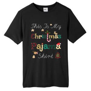 This Is My Christmas Pajama Funny Gift Red Plaid Funny Ugly Xmas Gift Tall Fusion ChromaSoft Performance T-Shirt