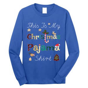 This Is My Christmas Pajama Funny Gift Red Plaid Funny Ugly Xmas Gift Long Sleeve Shirt