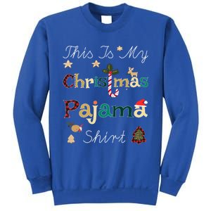 This Is My Christmas Pajama Funny Gift Red Plaid Funny Ugly Xmas Gift Sweatshirt