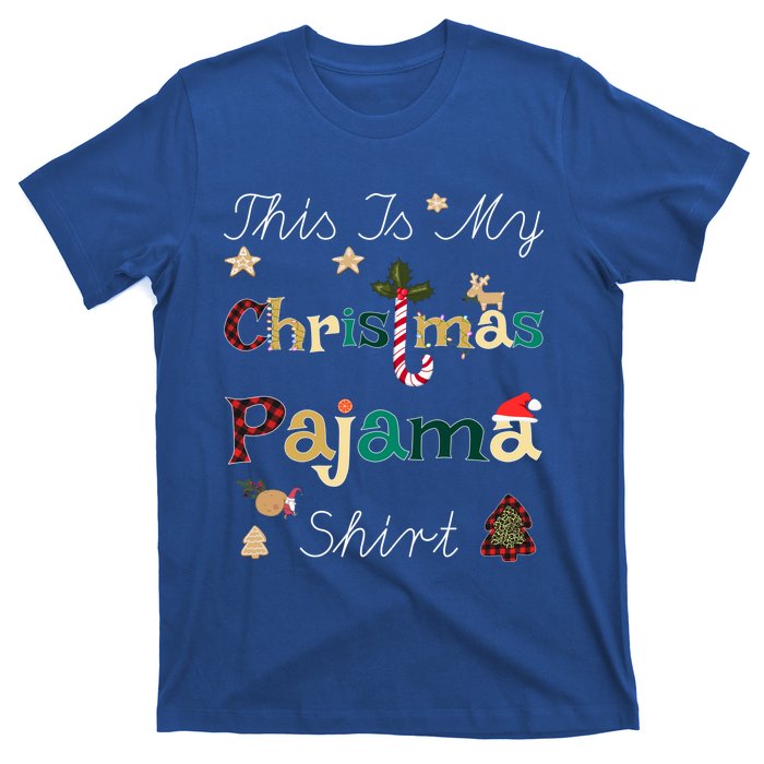 This Is My Christmas Pajama Funny Gift Red Plaid Funny Ugly Xmas Gift T-Shirt