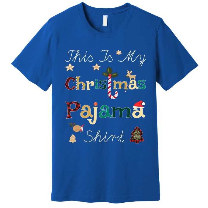 This Is My Christmas Pajama Funny Gift Red Plaid Funny Ugly Xmas Gift Premium T-Shirt