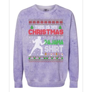 This Is My Christmas Pajama Ugly Sweater Fencing Meaningful Gift Colorblast Crewneck Sweatshirt