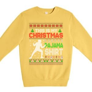 This Is My Christmas Pajama Ugly Sweater Fencing Meaningful Gift Premium Crewneck Sweatshirt