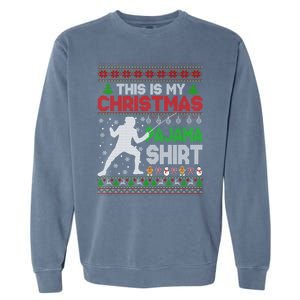 This Is My Christmas Pajama Ugly Sweater Fencing Meaningful Gift Garment-Dyed Sweatshirt