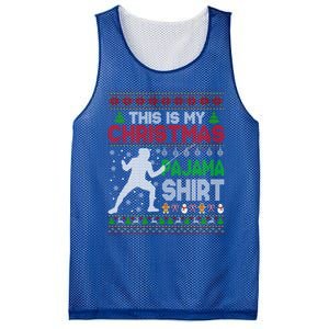 This Is My Christmas Pajama Ugly Sweater Fencing Meaningful Gift Mesh Reversible Basketball Jersey Tank