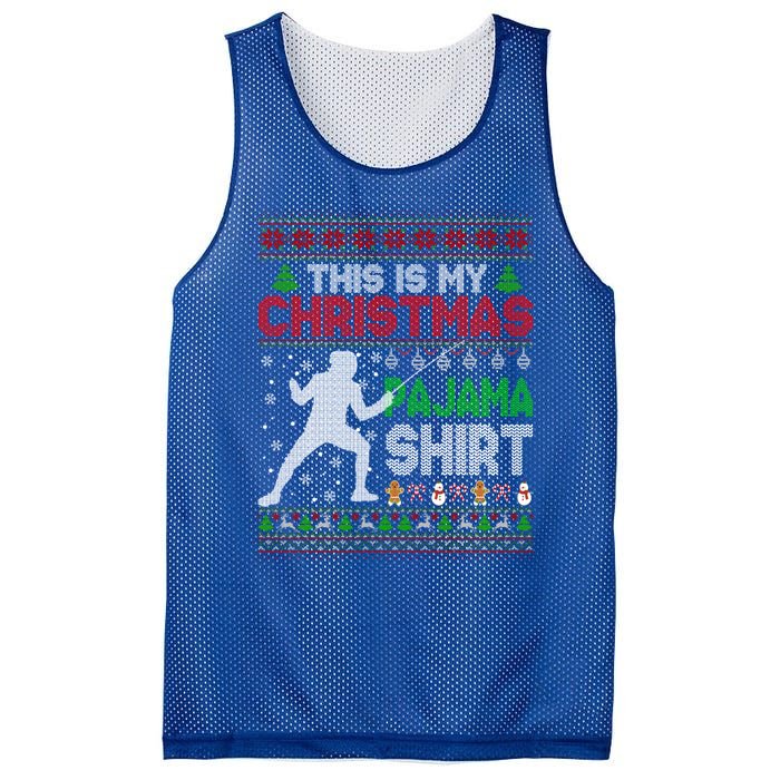 This Is My Christmas Pajama Ugly Sweater Fencing Meaningful Gift Mesh Reversible Basketball Jersey Tank