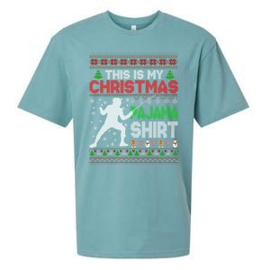 This Is My Christmas Pajama Ugly Sweater Fencing Meaningful Gift Sueded Cloud Jersey T-Shirt