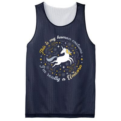 This Is My Human Costume IM Really A Unicorn Funny Mesh Reversible Basketball Jersey Tank