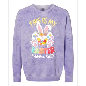 This Is My Easter Pajama Gift Game Control Basket Gaming Gift Colorblast Crewneck Sweatshirt