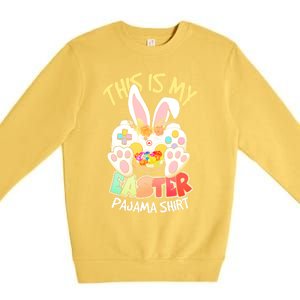 This Is My Easter Pajama Gift Game Control Basket Gaming Gift Premium Crewneck Sweatshirt