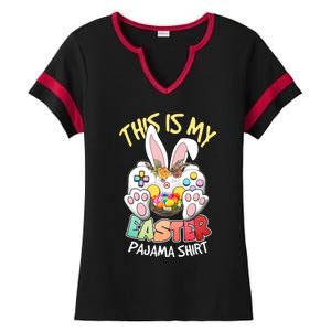 This Is My Easter Pajama Gift Game Control Basket Gaming Gift Ladies Halftime Notch Neck Tee