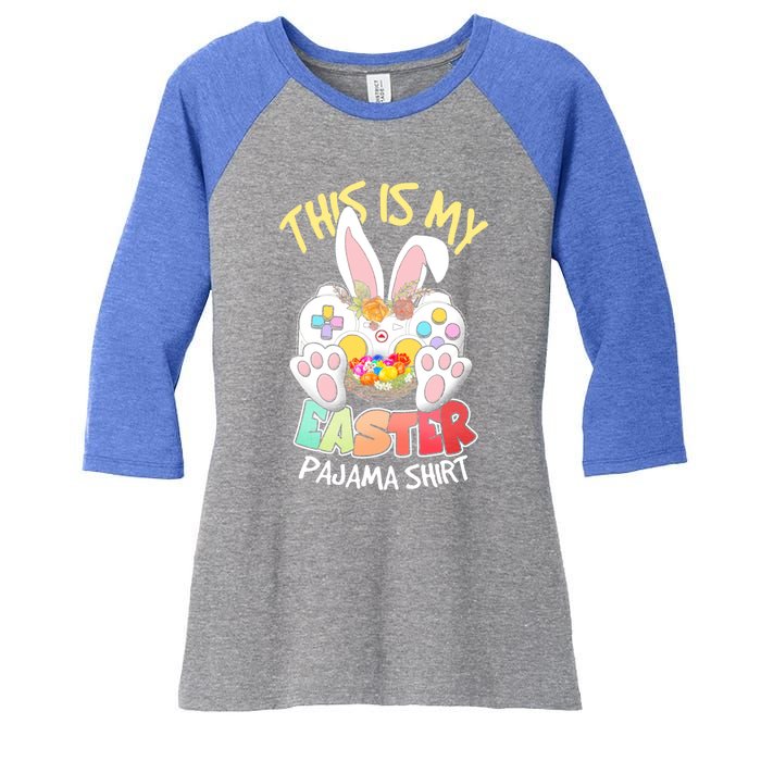 This Is My Easter Pajama Gift Game Control Basket Gaming Gift Women's Tri-Blend 3/4-Sleeve Raglan Shirt