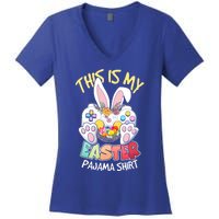 This Is My Easter Pajama Gift Game Control Basket Gaming Gift Women's V-Neck T-Shirt