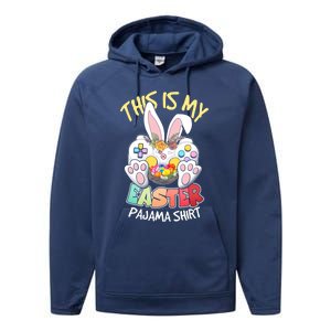 This Is My Easter Pajama Gift Game Control Basket Gaming Gift Performance Fleece Hoodie