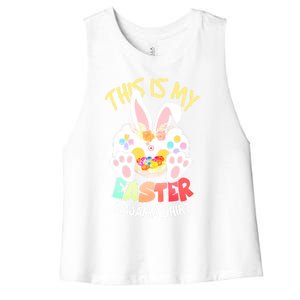 This Is My Easter Pajama Gift Game Control Basket Gaming Gift Women's Racerback Cropped Tank