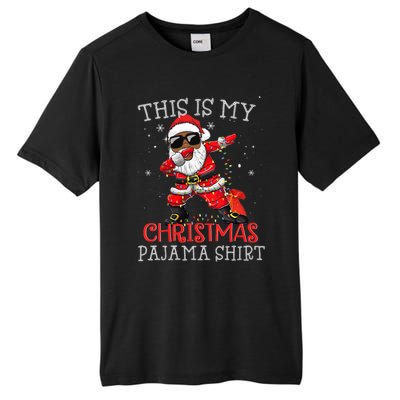 This Is My Christmas Pajama Dabbing African American Santa Tall Fusion ChromaSoft Performance T-Shirt