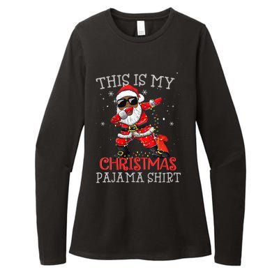 This Is My Christmas Pajama Dabbing African American Santa Womens CVC Long Sleeve Shirt