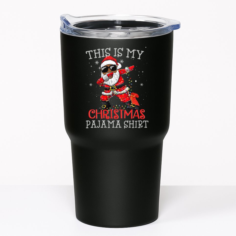 This Is My Christmas Pajama Dabbing African American Santa Tumbler
