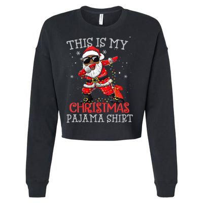 This Is My Christmas Pajama Dabbing African American Santa Cropped Pullover Crew