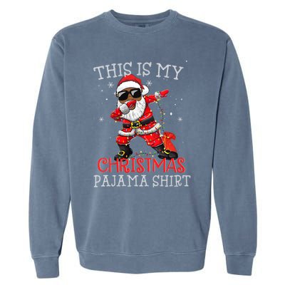 This Is My Christmas Pajama Dabbing African American Santa Garment-Dyed Sweatshirt