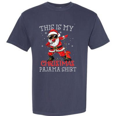 This Is My Christmas Pajama Dabbing African American Santa Garment-Dyed Heavyweight T-Shirt