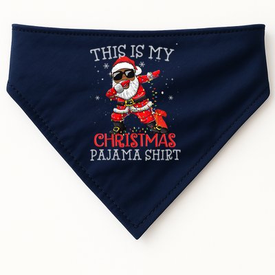 This Is My Christmas Pajama Dabbing African American Santa USA-Made Doggie Bandana