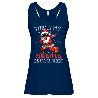 This Is My Christmas Pajama Dabbing African American Santa Ladies Essential Flowy Tank