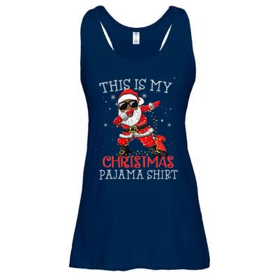 This Is My Christmas Pajama Dabbing African American Santa Ladies Essential Flowy Tank