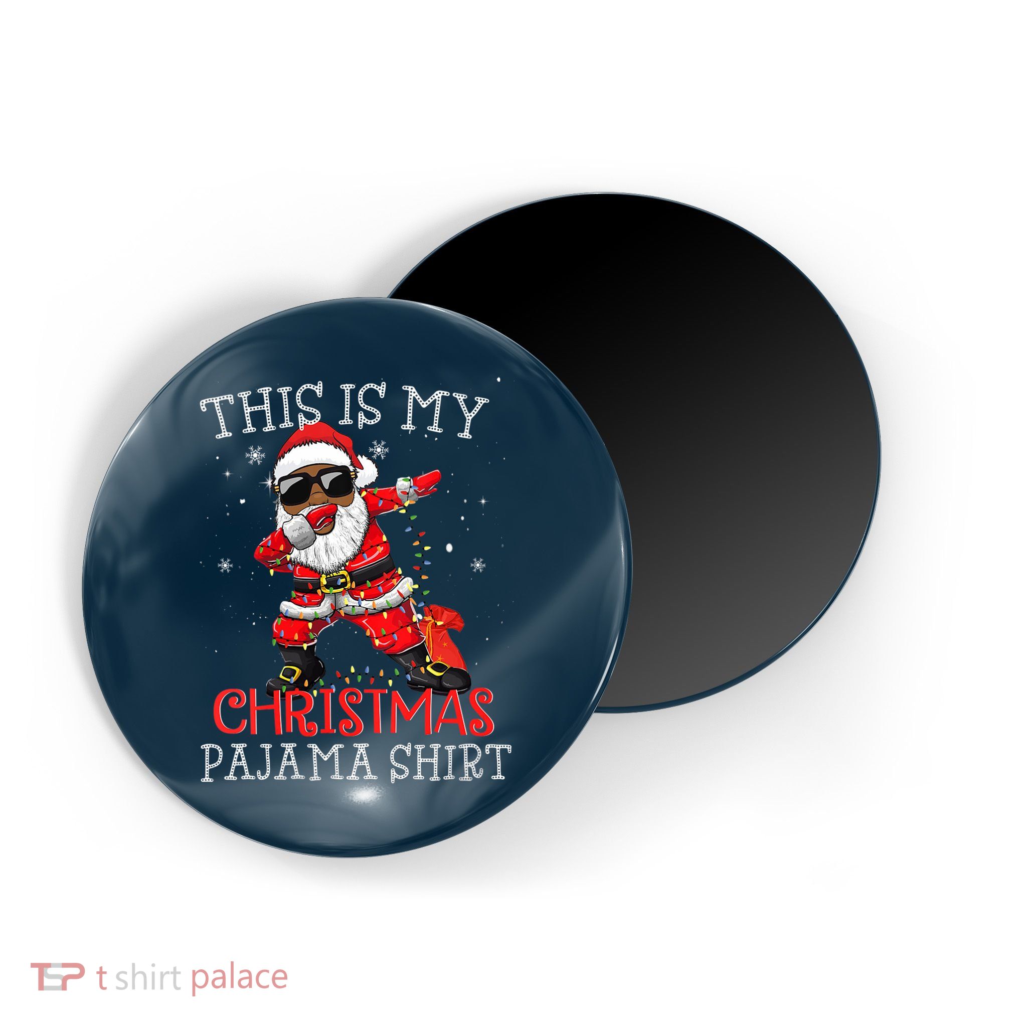 This Is My Christmas Pajama Dabbing African American Santa Magnet