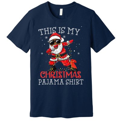 This Is My Christmas Pajama Dabbing African American Santa Premium T-Shirt