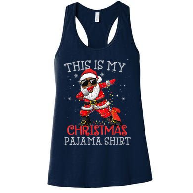 This Is My Christmas Pajama Dabbing African American Santa Womens Tank Top