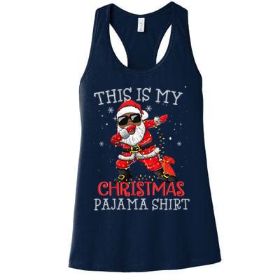 This Is My Christmas Pajama Dabbing African American Santa Womens Tank Top
