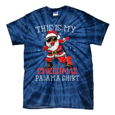 This Is My Christmas Pajama Dabbing African American Santa Tie-Dye T-Shirt