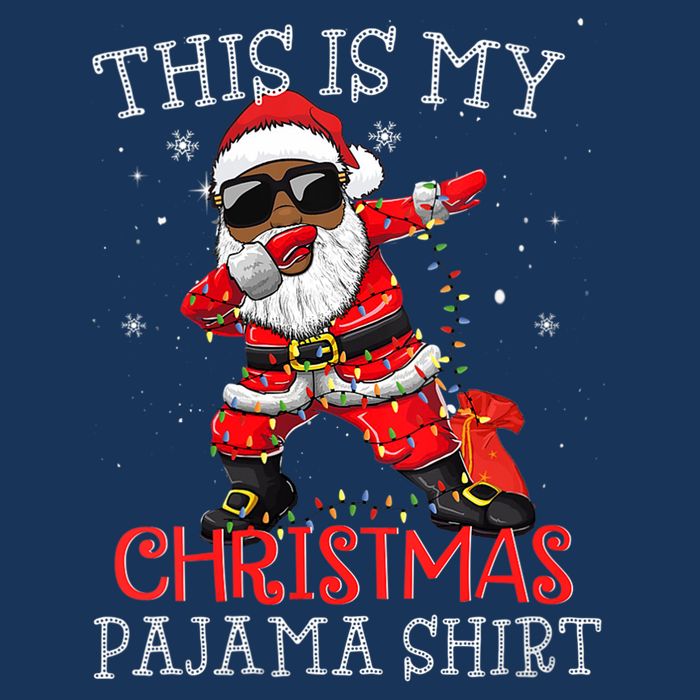 This Is My Christmas Pajama Dabbing African American Santa Tie-Dye T-Shirt