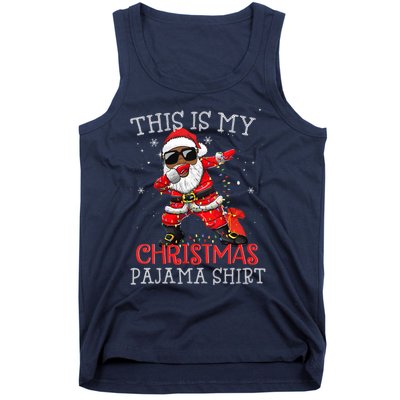 This Is My Christmas Pajama Dabbing African American Santa Tank Top