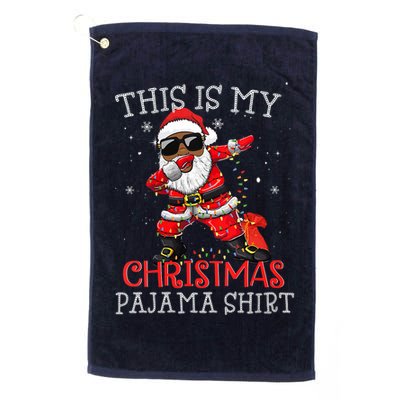 This Is My Christmas Pajama Dabbing African American Santa Golf Towel