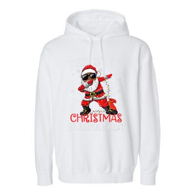 This Is My Christmas Pajama Dabbing African American Santa Garment-Dyed Fleece Hoodie