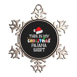 This Is My Christmas Pajama Shirt Xmas Family Metallic Star Ornament