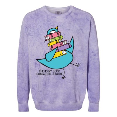 This Is My Book Character Costume Funny Pigeon Reading Colorblast Crewneck Sweatshirt