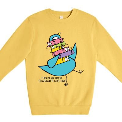 This Is My Book Character Costume Funny Pigeon Reading Premium Crewneck Sweatshirt