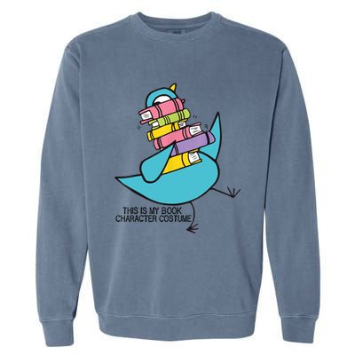 This Is My Book Character Costume Funny Pigeon Reading Garment-Dyed Sweatshirt