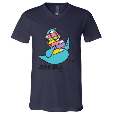 This Is My Book Character Costume Funny Pigeon Reading V-Neck T-Shirt