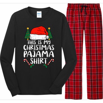 This Is My Christmas Pajama Shirts Funny Santa Xmas Holiday Long Sleeve Pajama Set