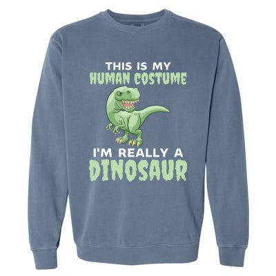 This Is My Hu Costume IM Really A Dinosaur Halloween Gift Garment-Dyed Sweatshirt