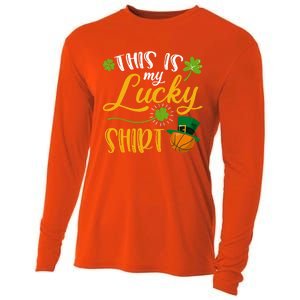 This Is My Lucky Basketball Shamrock Cool Gift St Patricks Day Cool Gift Cooling Performance Long Sleeve Crew