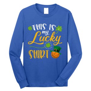 This Is My Lucky Basketball Shamrock Cool Gift St Patricks Day Cool Gift Long Sleeve Shirt