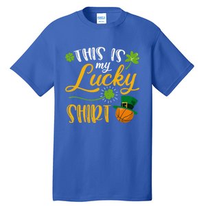 This Is My Lucky Basketball Shamrock Cool Gift St Patricks Day Cool Gift Tall T-Shirt