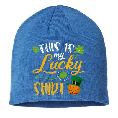 This Is My Lucky Basketball Shamrock Cool Gift St Patricks Day Cool Gift Sustainable Beanie